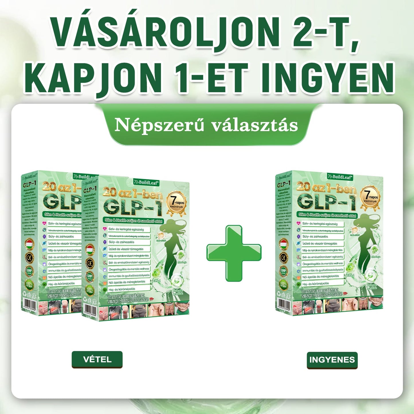 🍃Hivatalos áruház | BuildLeaf GLP-1 20 az 1-ben Karcsúsító és egészséges szájon át szedhető folyadék (naponta egyszer, 7 napon belül hat) ✅ Támogatja a testsúlyt és a nők egészségét, miközben feszesíti a bőrt és fokozza a vitalitást